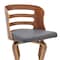 Armen Living Verne 30" Swivel Gray Faux Leather and Walnut Wood Bar Stool LCVRBAWAGR30 - alternate 3